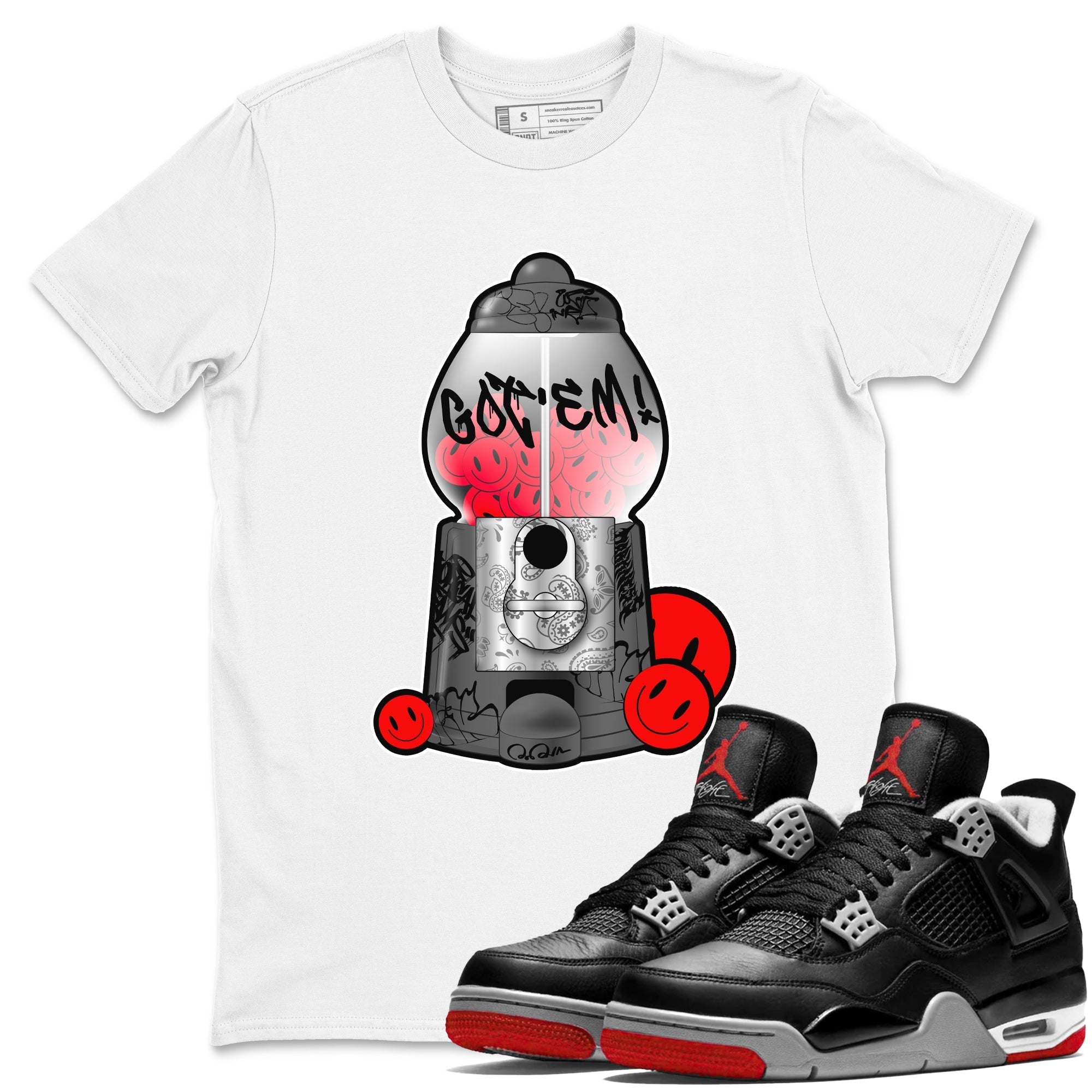 Gumball Machine snkmatch Tee - Air Jordan 4 Bred Reimagined