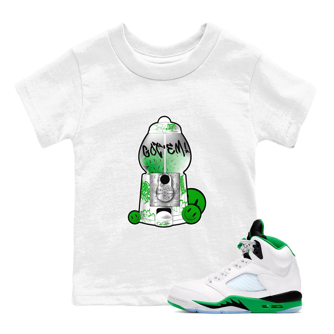 Gumball Machine snkmatch Tee Kids - Air Jordan 5 Lucky Green