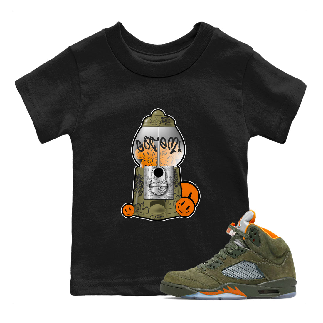 Gumball Machine snkmatch Tees Kids - Air Jordan 5 Olive