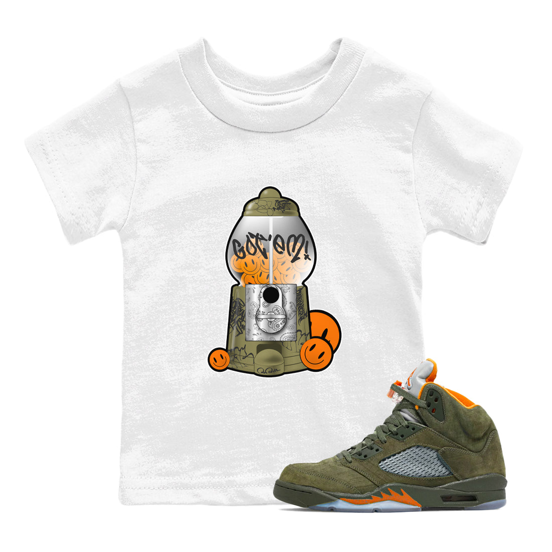 Gumball Machine snkmatch Tees Kids - Air Jordan 5 Olive
