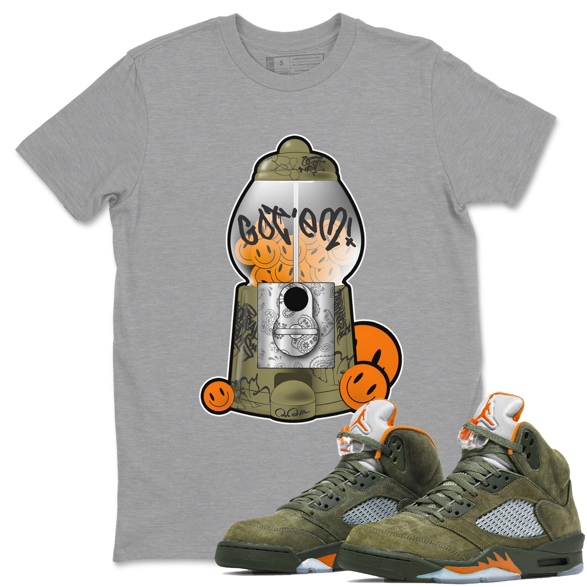 Gumball Machine snkmatch Tees - Air Jordan 5 Olive