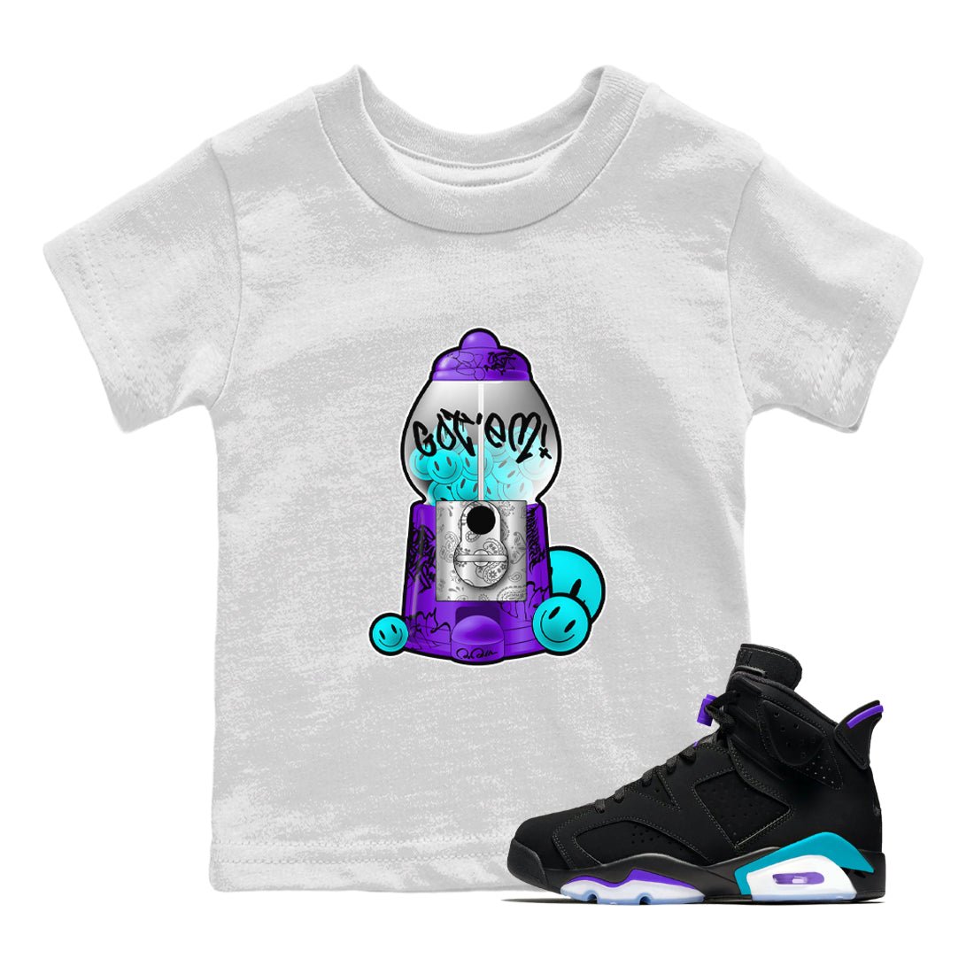 Gumball Machine snkmatch Tee Kids - Air Jordan 6 Aqua