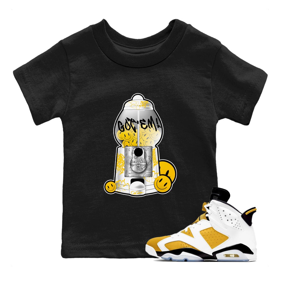 Gumball Machine snkmatch Tee Kids - Air Jordan 6 Yellow Ochre