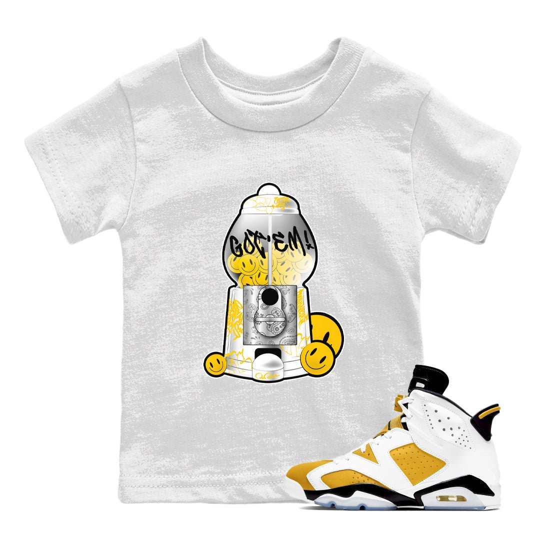 Gumball Machine snkmatch Tee Kids - Air Jordan 6 Yellow Ochre