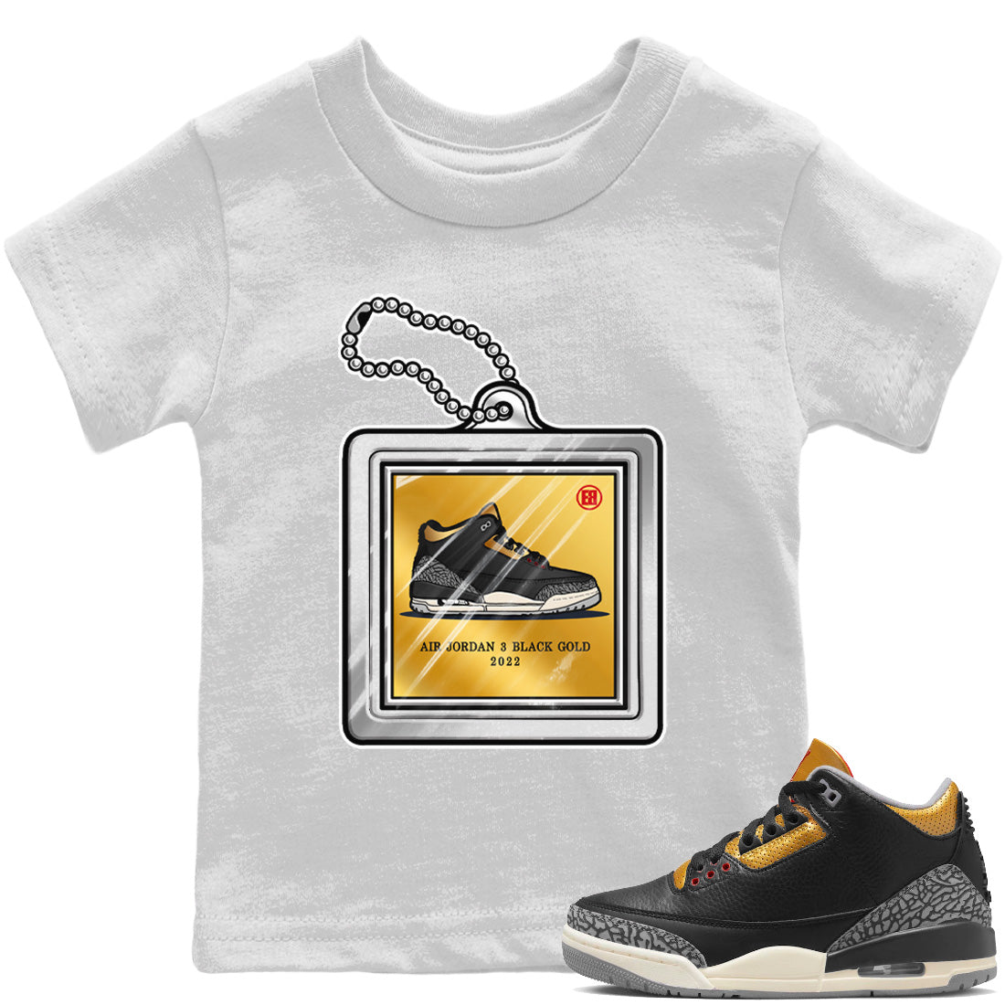 Hang Tag Kids Tops - Air Jordan 3 Black Gold