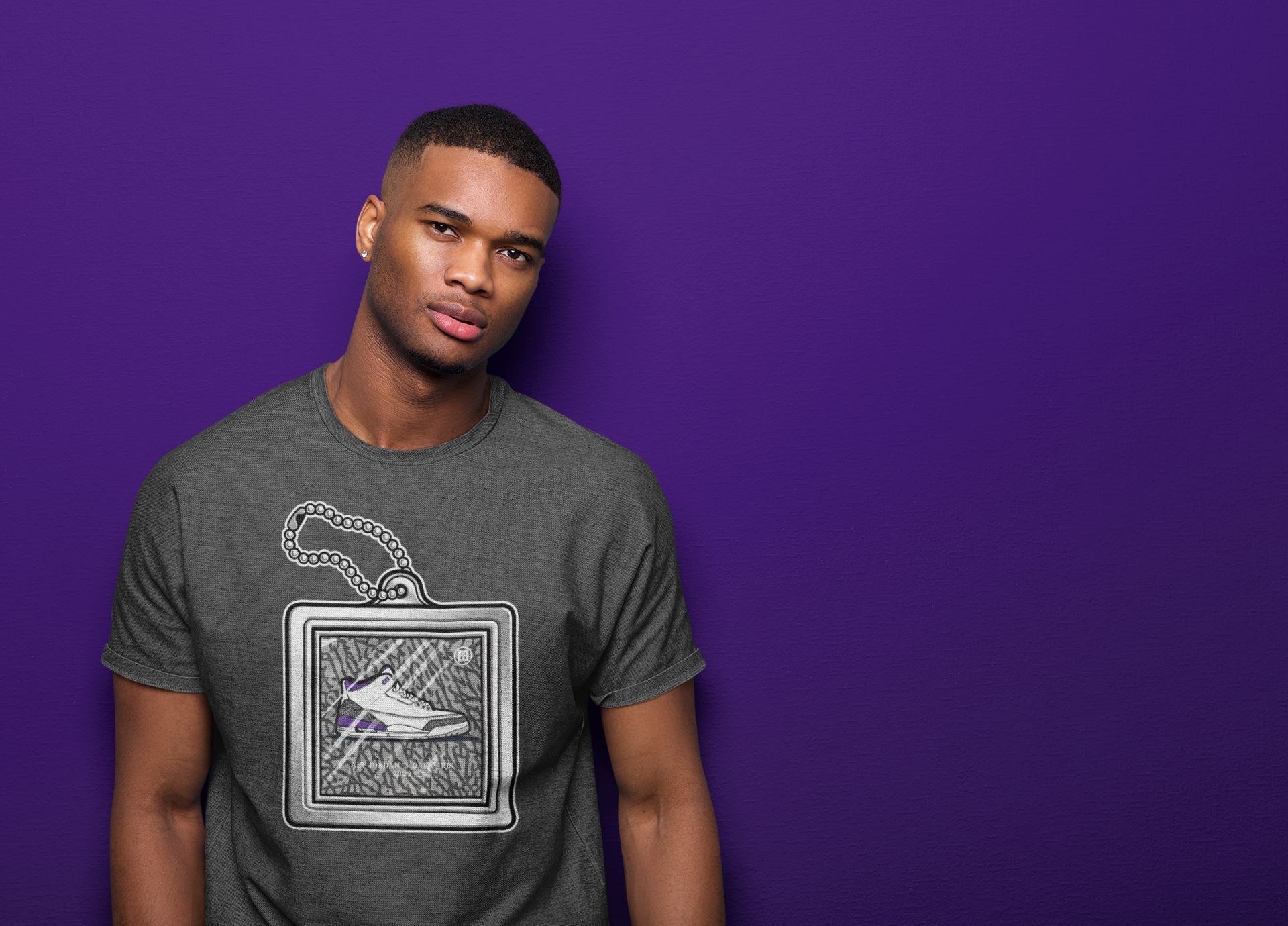 Hang Tag Unisex Tops - Air Jordan 3 Dark Iris