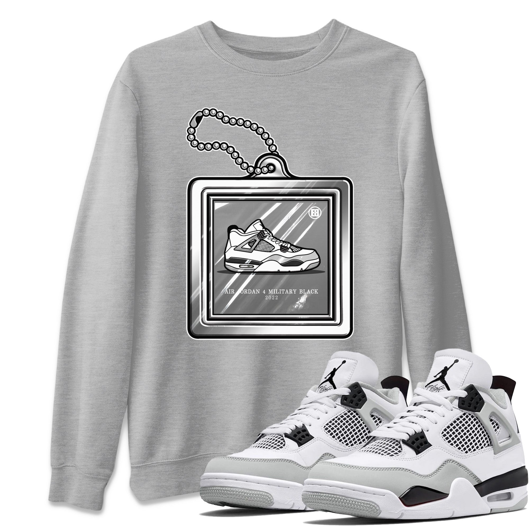 Hang Tag Unisex Tops - Air Jordan 4 Military Black