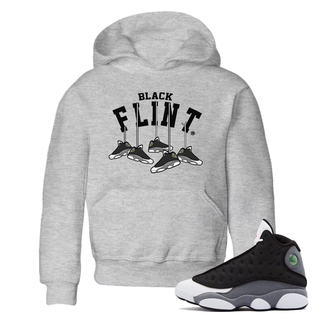 Hanging snkmatchs Kids Tops - Air Jordan 13 Black Flint