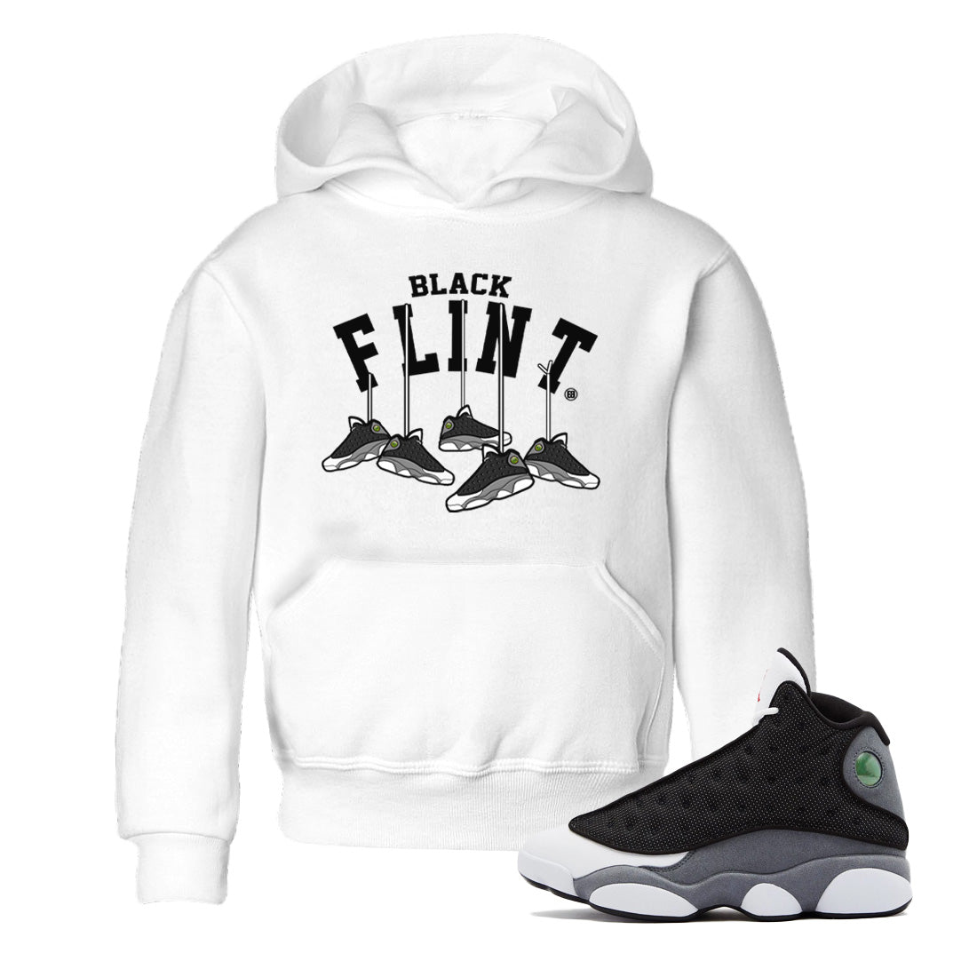Hanging snkmatchs Kids Tops - Air Jordan 13 Black Flint