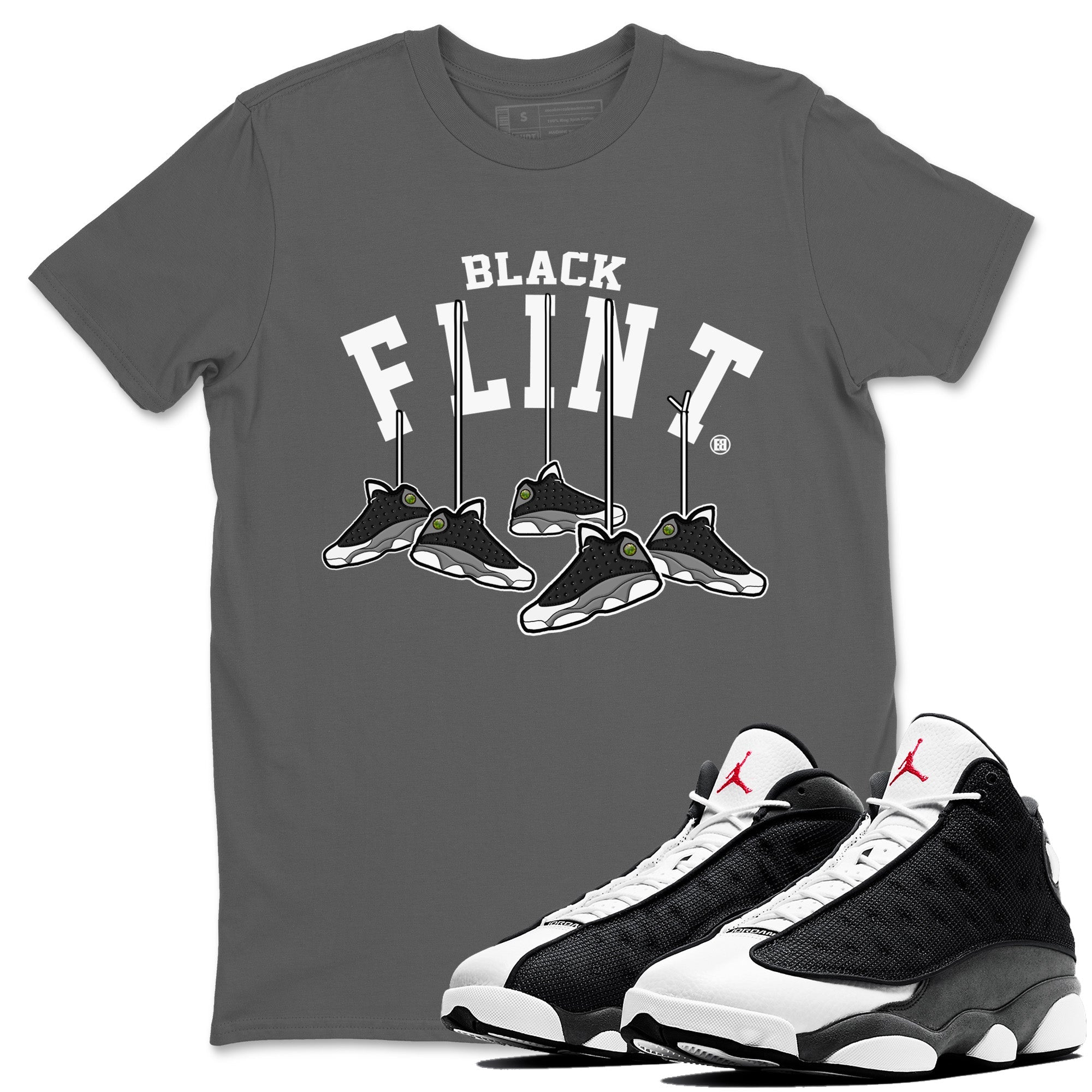 Hanging snkmatchs Unisex Tops - Air Jordan 13 Black Flint