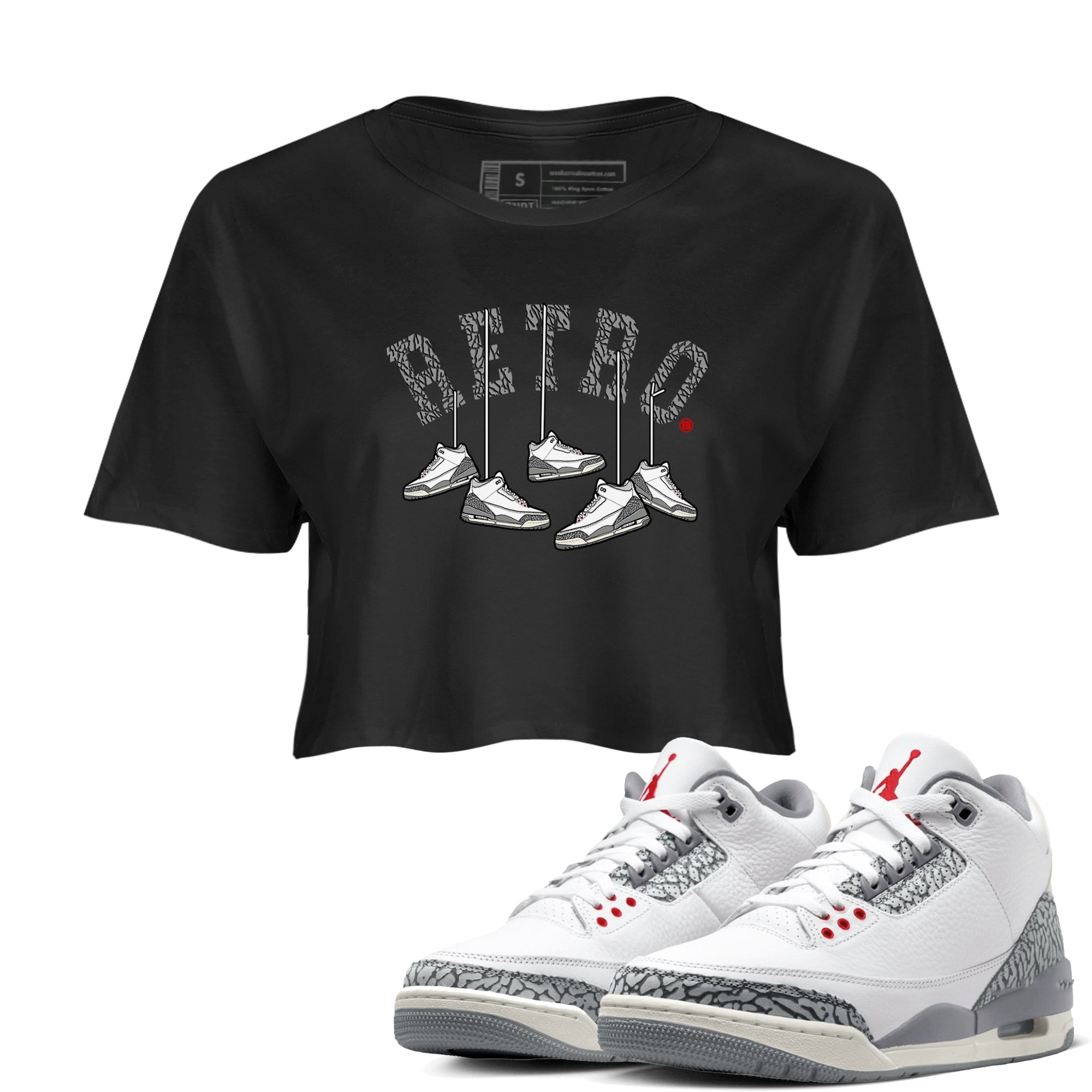 Hanging snkmatchs snkmatch Women's Top - Air Jordan 3 Cement Grey