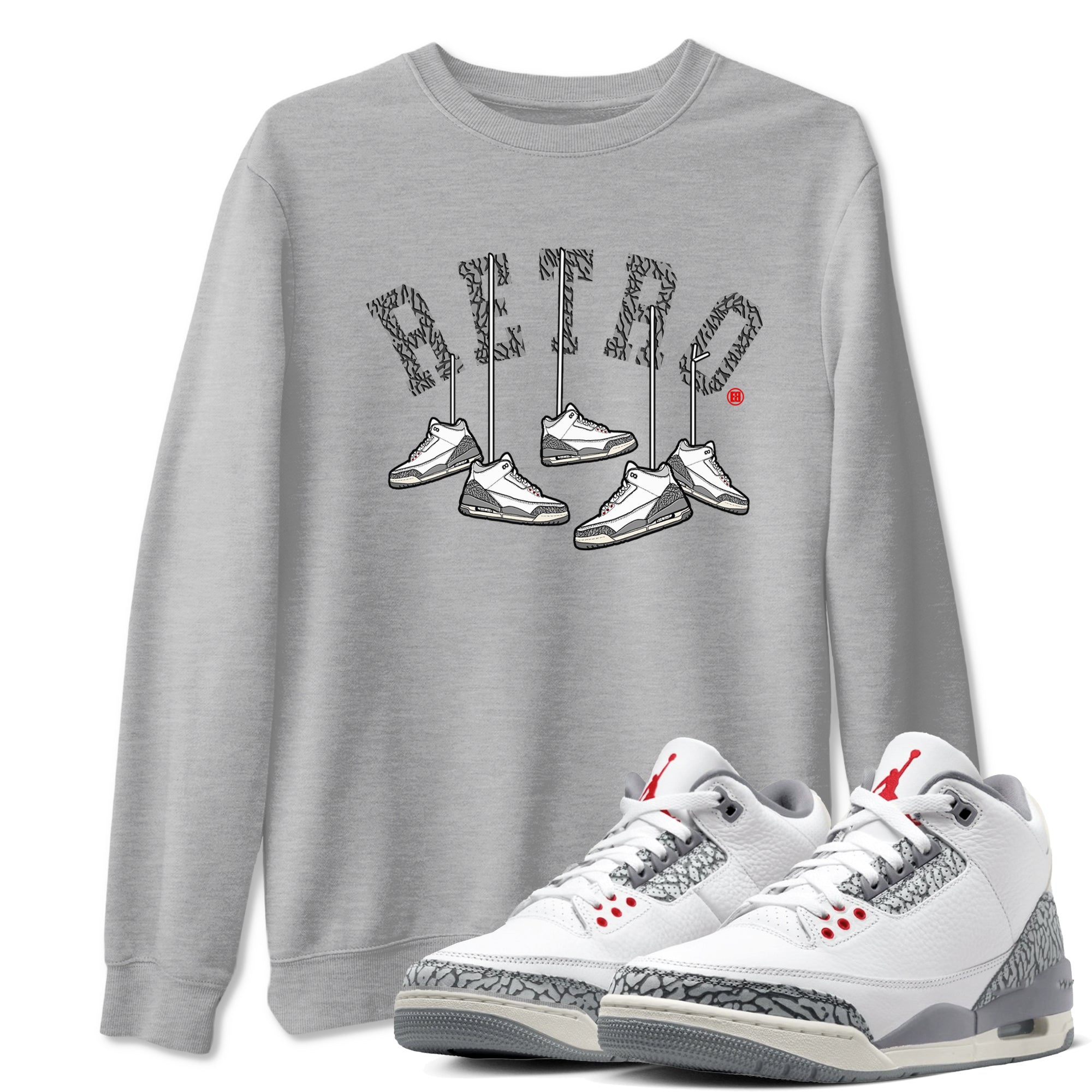 Hanging snkmatchs snkmatch Tees - Air Jordan 3 Cement Grey