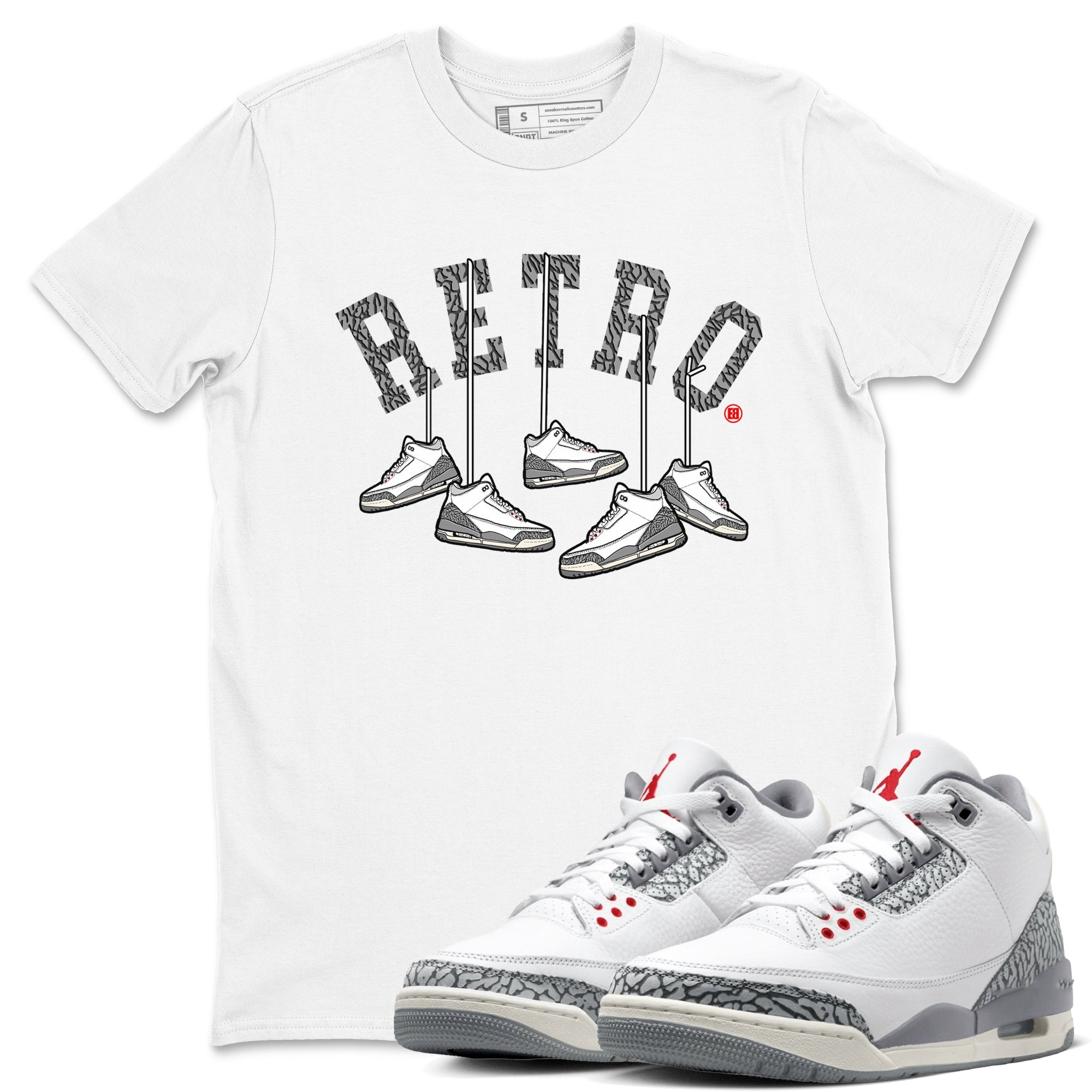 Hanging snkmatchs snkmatch Tees - Air Jordan 3 Cement Grey