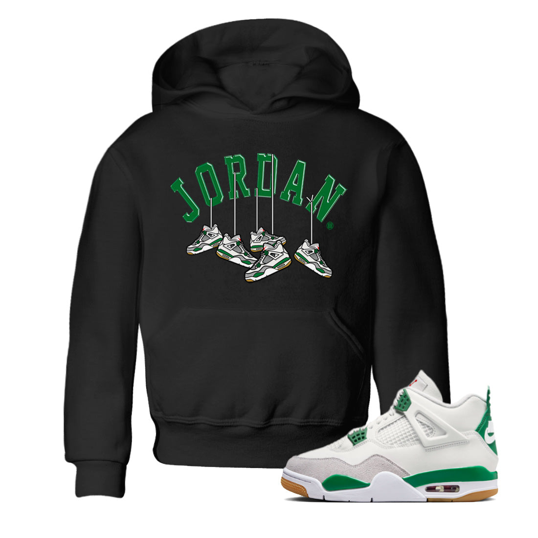 Hanging snkmatchs Kids Tops - Air Jordan 4 Pine Green SB