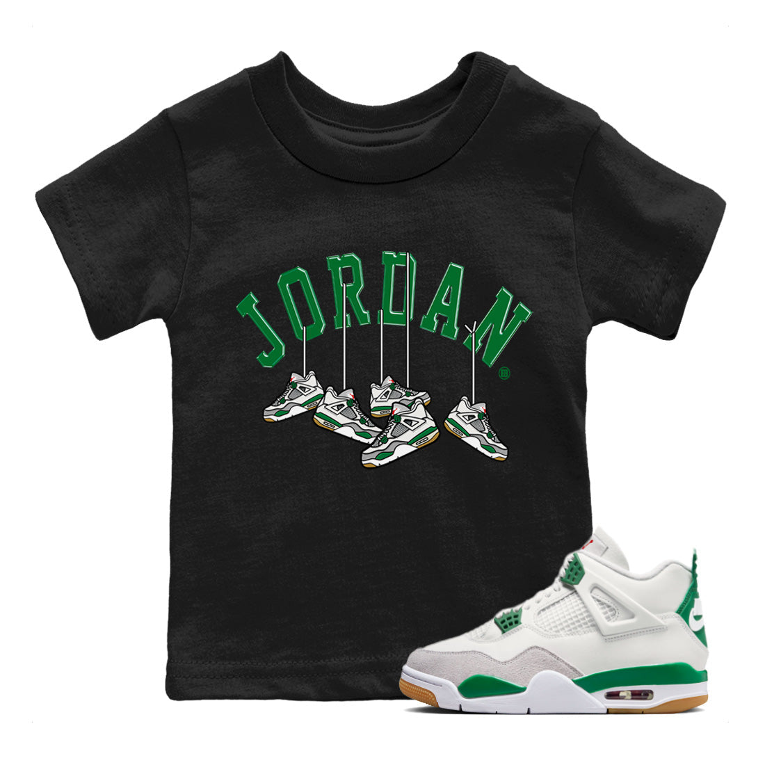 Hanging snkmatchs Kids Tops - Air Jordan 4 Pine Green