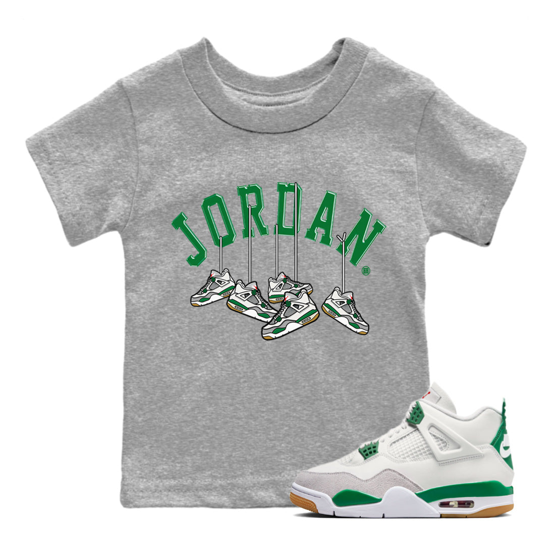 Hanging snkmatchs Kids Tops - Air Jordan 4 Pine Green SB