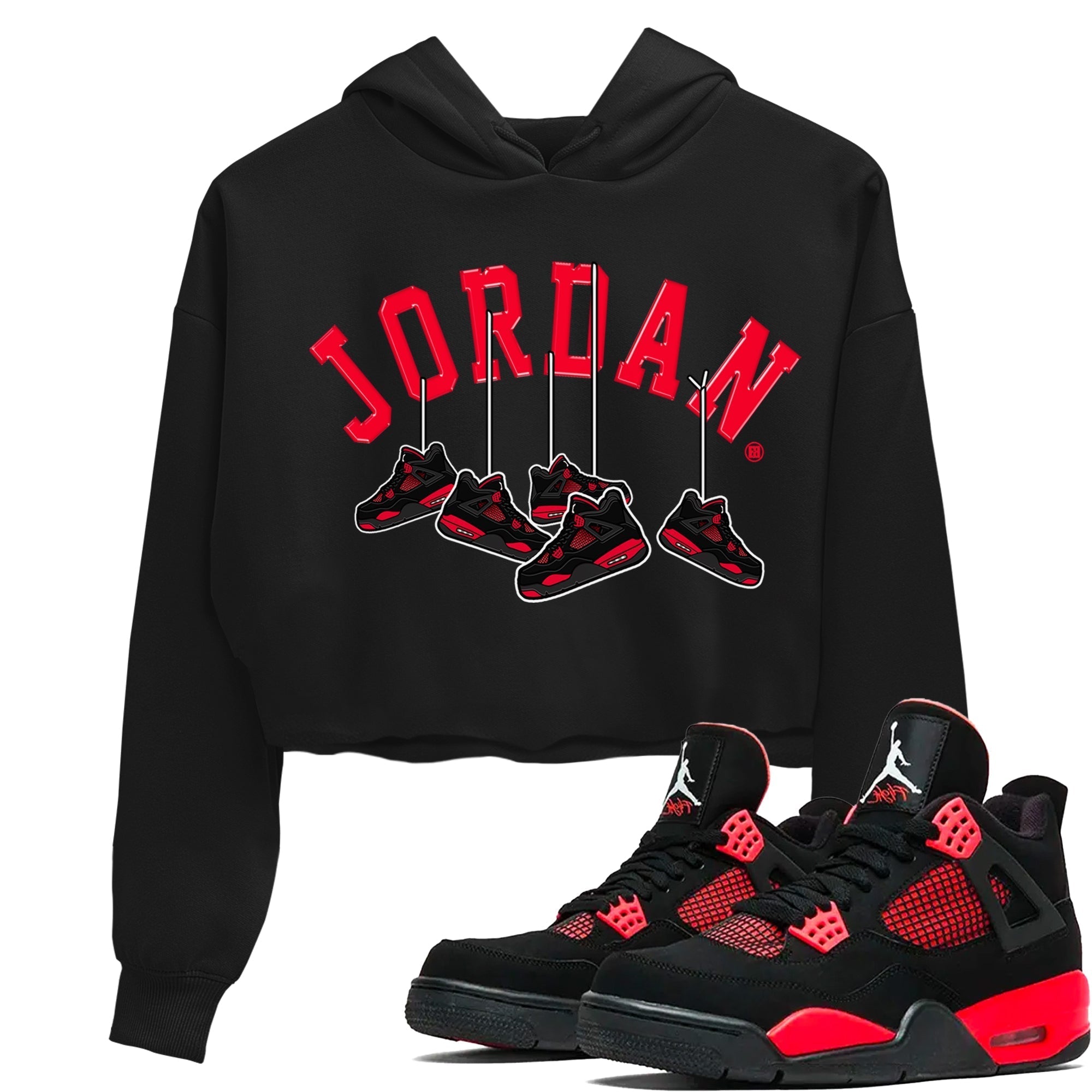 Hanging snkmatchs Women's Tops - Air Jordan 4 Red Thunder