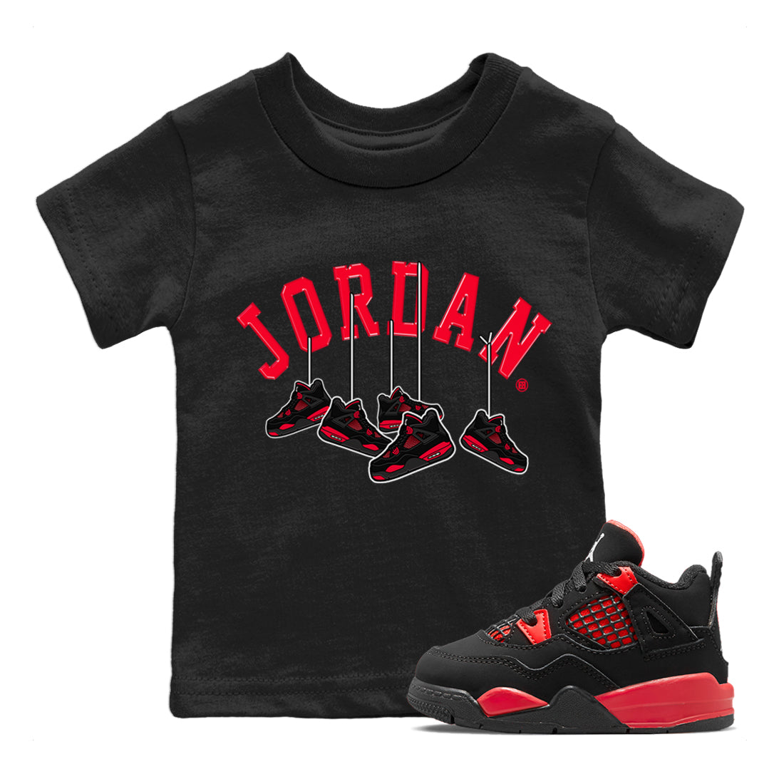 Hanging snkmatchs Kids Tops - Air Jordan 4 Red Thunder