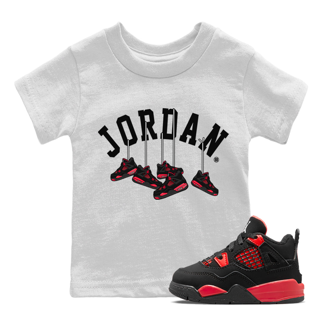 Hanging snkmatchs Kids Tops - Air Jordan 4 Red Thunder