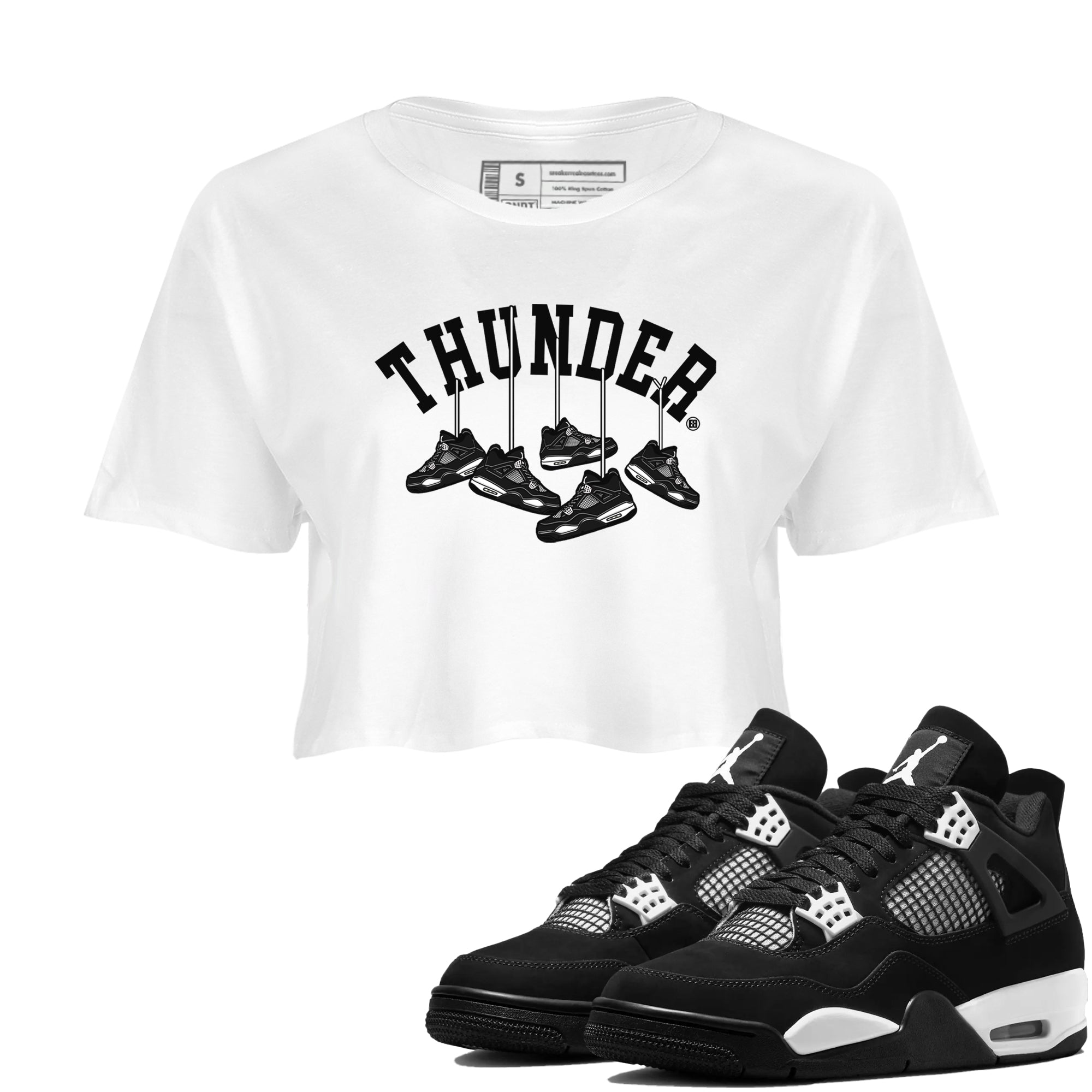 Hanging snkmatchs snkmatch Women's Top - Air Jordan 4 White Thunder