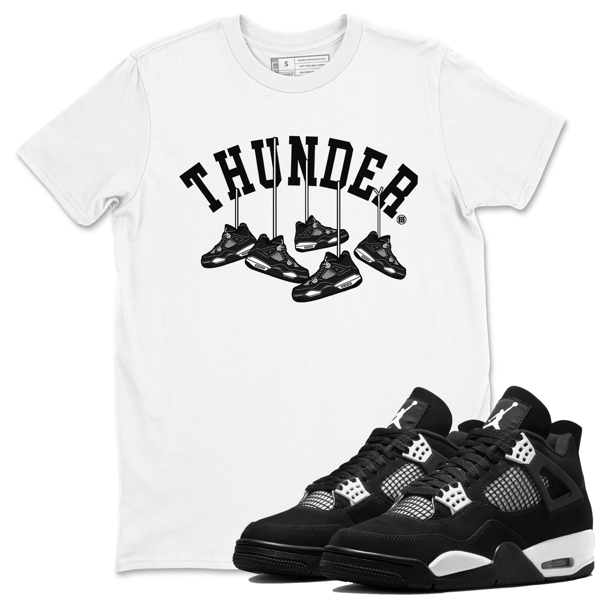 Hanging snkmatchs snkmatch Tees - Air Jordan 4 White Thunder