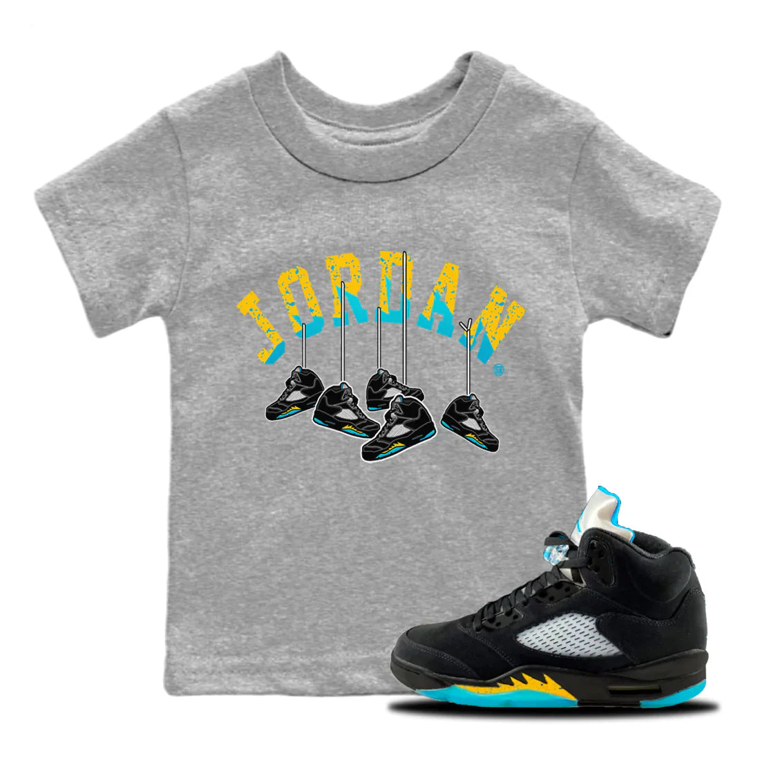 Hanging snkmatchs Kids Tops - Air Jordan 5 Aqua