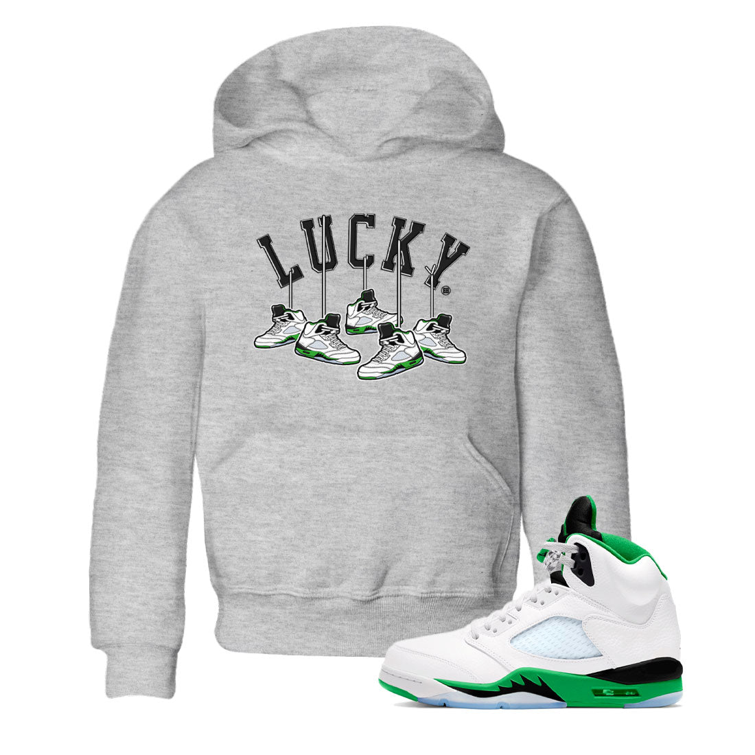 Hanging snkmatchs snkmatch Tee Kids - Air Jordan 5 Lucky Green