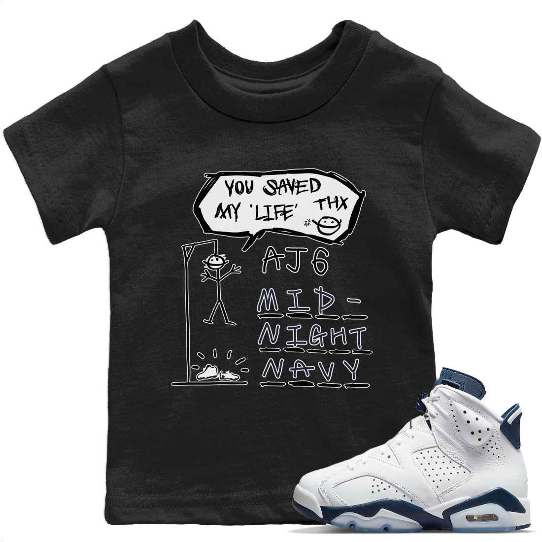 Hangman Kids Tops - Air Jordan 6 Midnight Navy