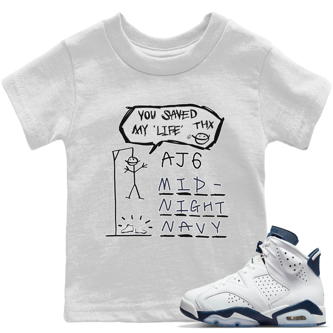 Hangman Kids Tops - Air Jordan 6 Midnight Navy