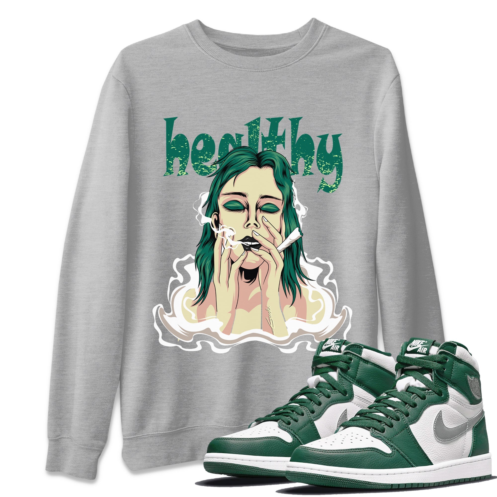 Healthy Unisex Tops - Air Jordan 1 Gorge Green