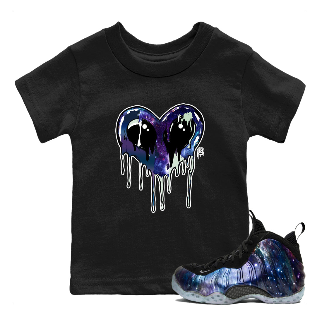 Heart Alien snkmatch Tees Kids - Air Foamposite One Galaxy
