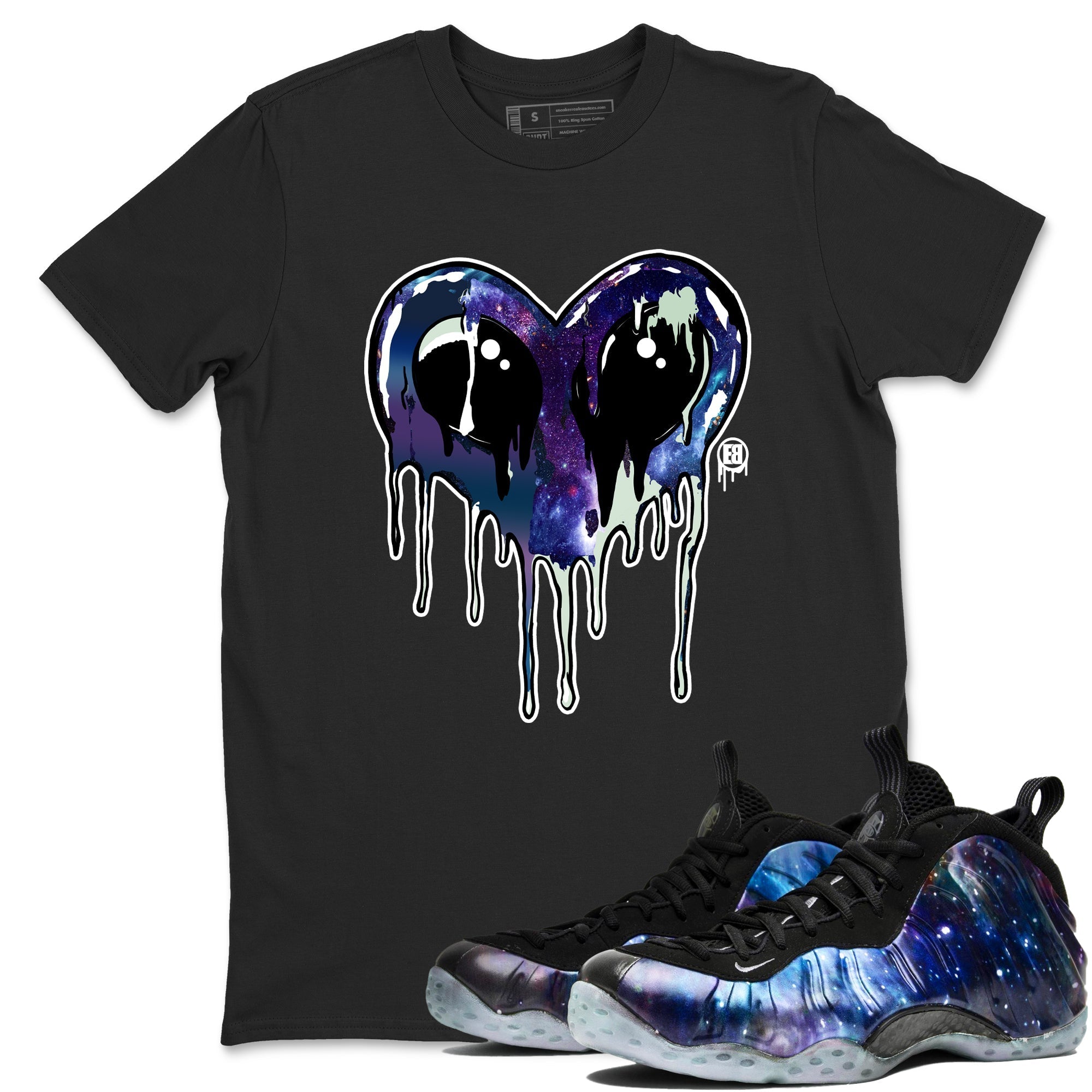 Heart Alien snkmatch Tees - Air Foamposite One Galaxy