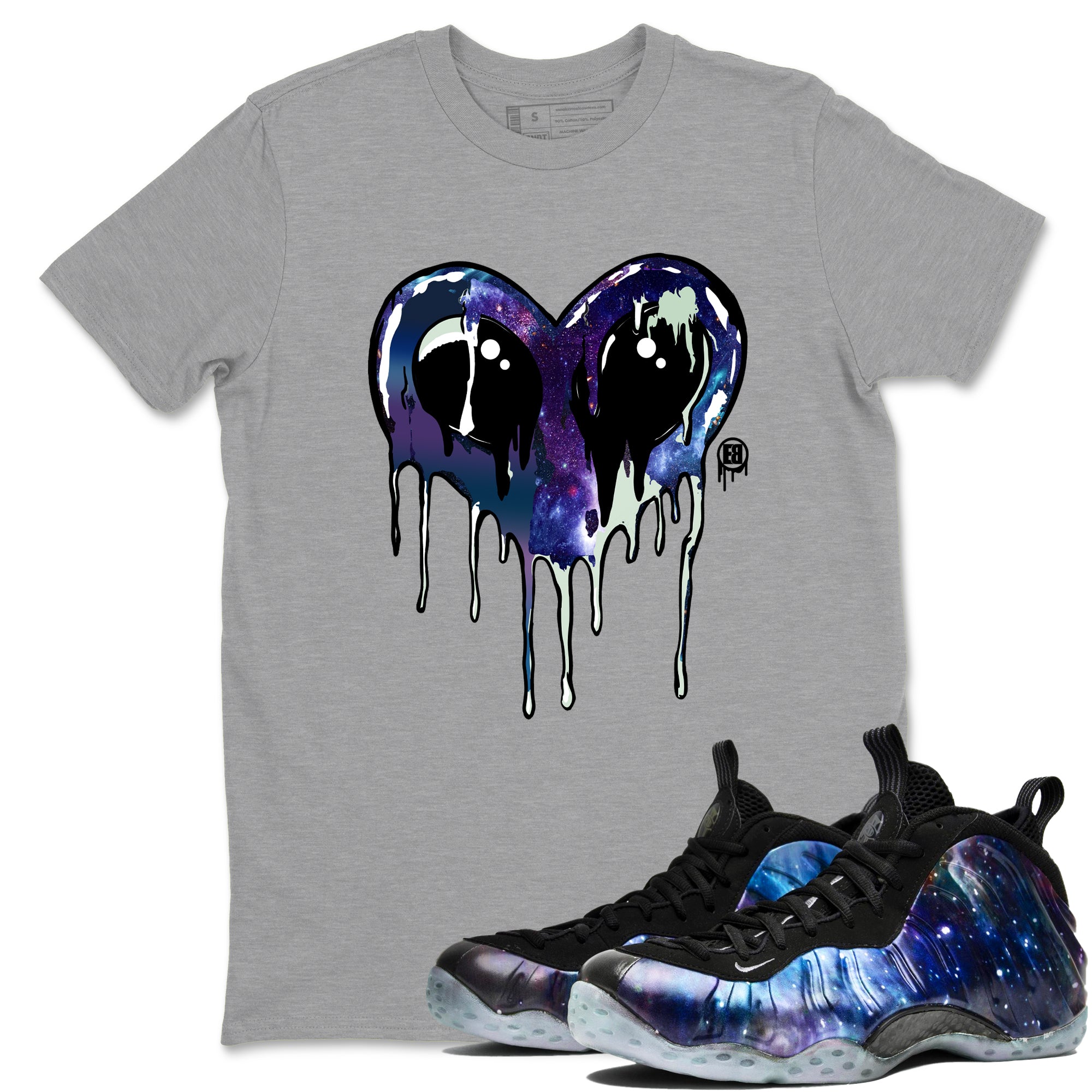 Heart Alien snkmatch Tees - Air Foamposite One Galaxy