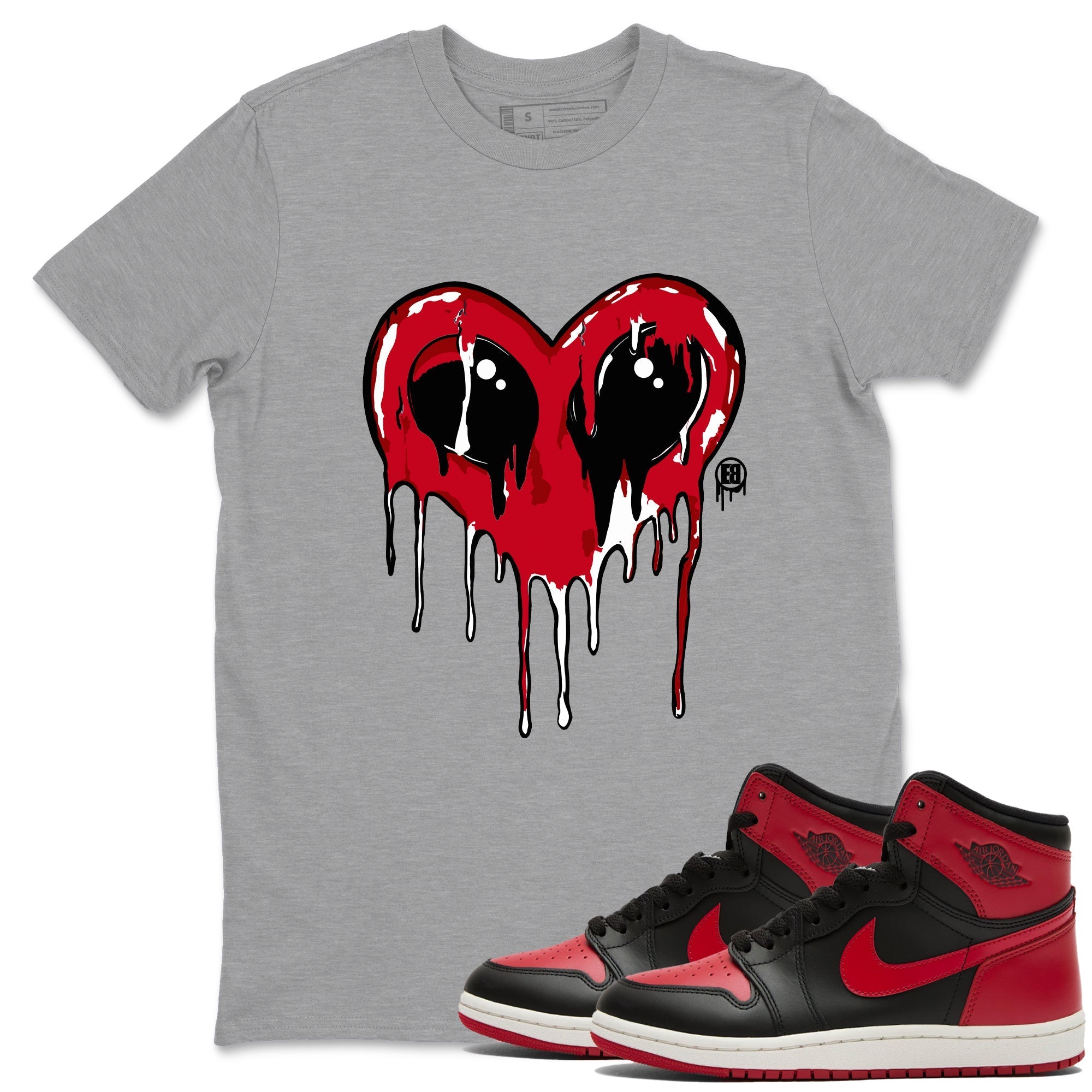 Heart Alien snkmatch Tees - Air Jordan 1 '85 Bred