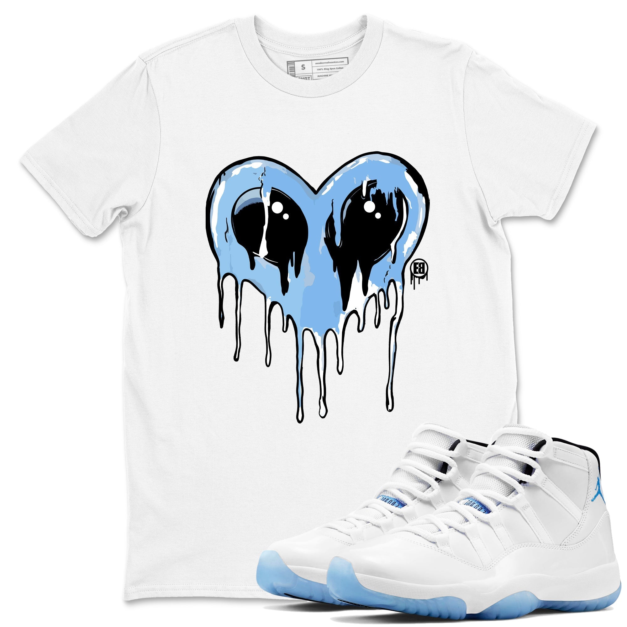 Heart Alien snkmatch Tees - Air Jordan 11 Legend Blue
