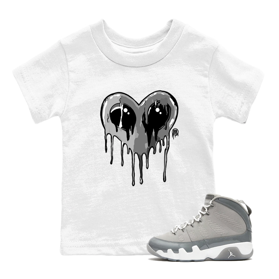 Heart Alien snkmatch Tees Kids - Air Jordan 9 Cool Grey