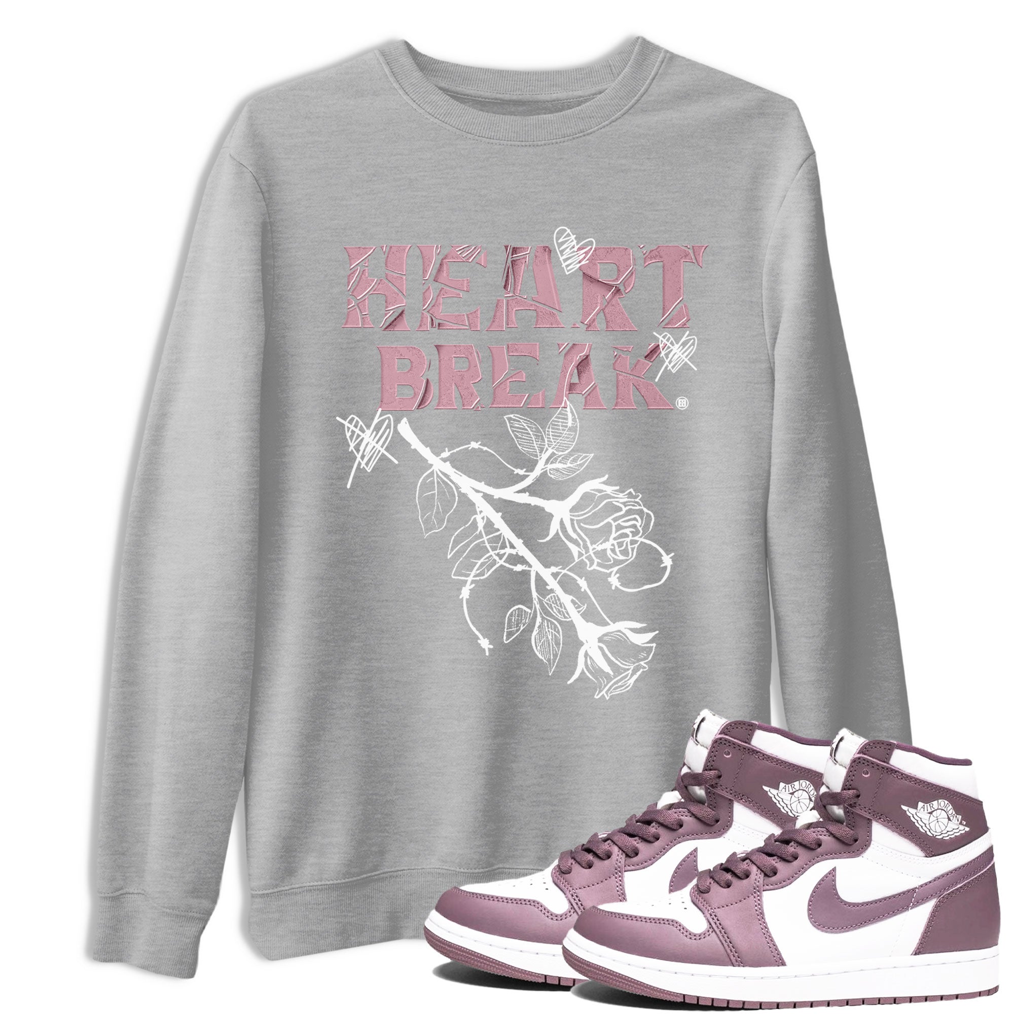 Heart Break snkmatch Tee - Air Jordan 1 Mauve