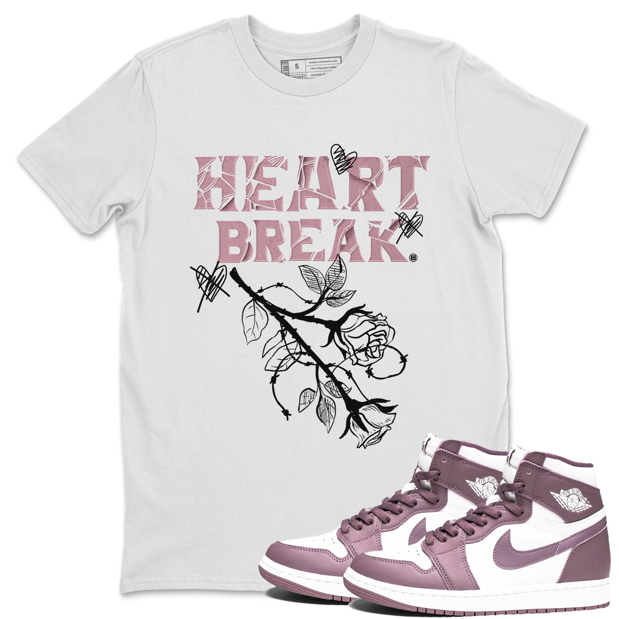 Heart Break snkmatch Tee - Air Jordan 1 Mauve