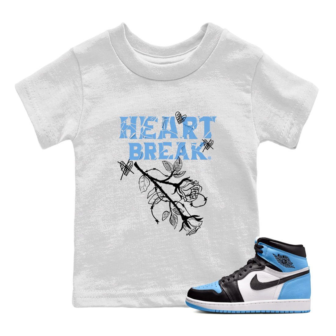 Heart Break Kids Tops - Air Jordan 1 UNC Toe