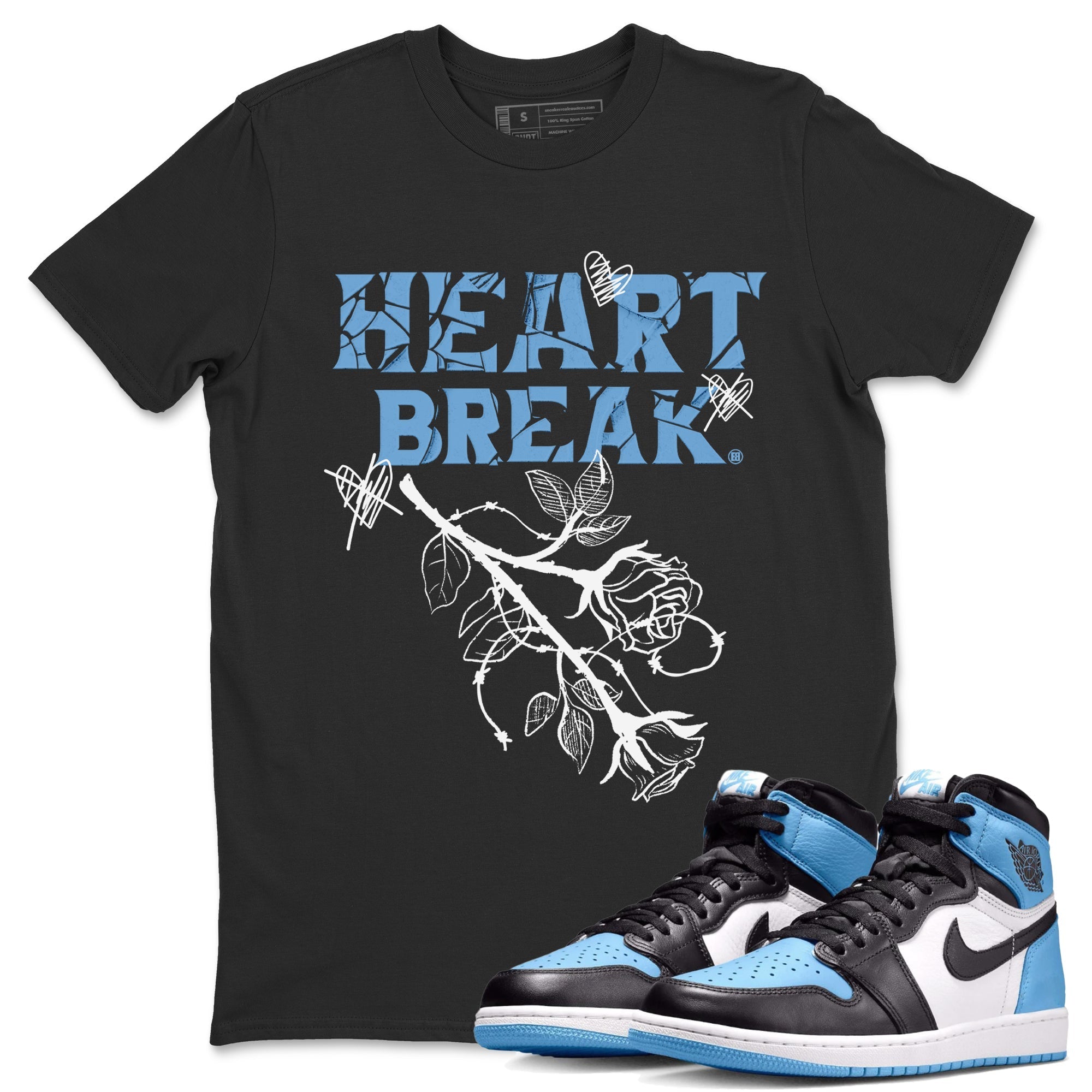 Heart Break Unisex Tops - Air Jordan 1 UNC Toe