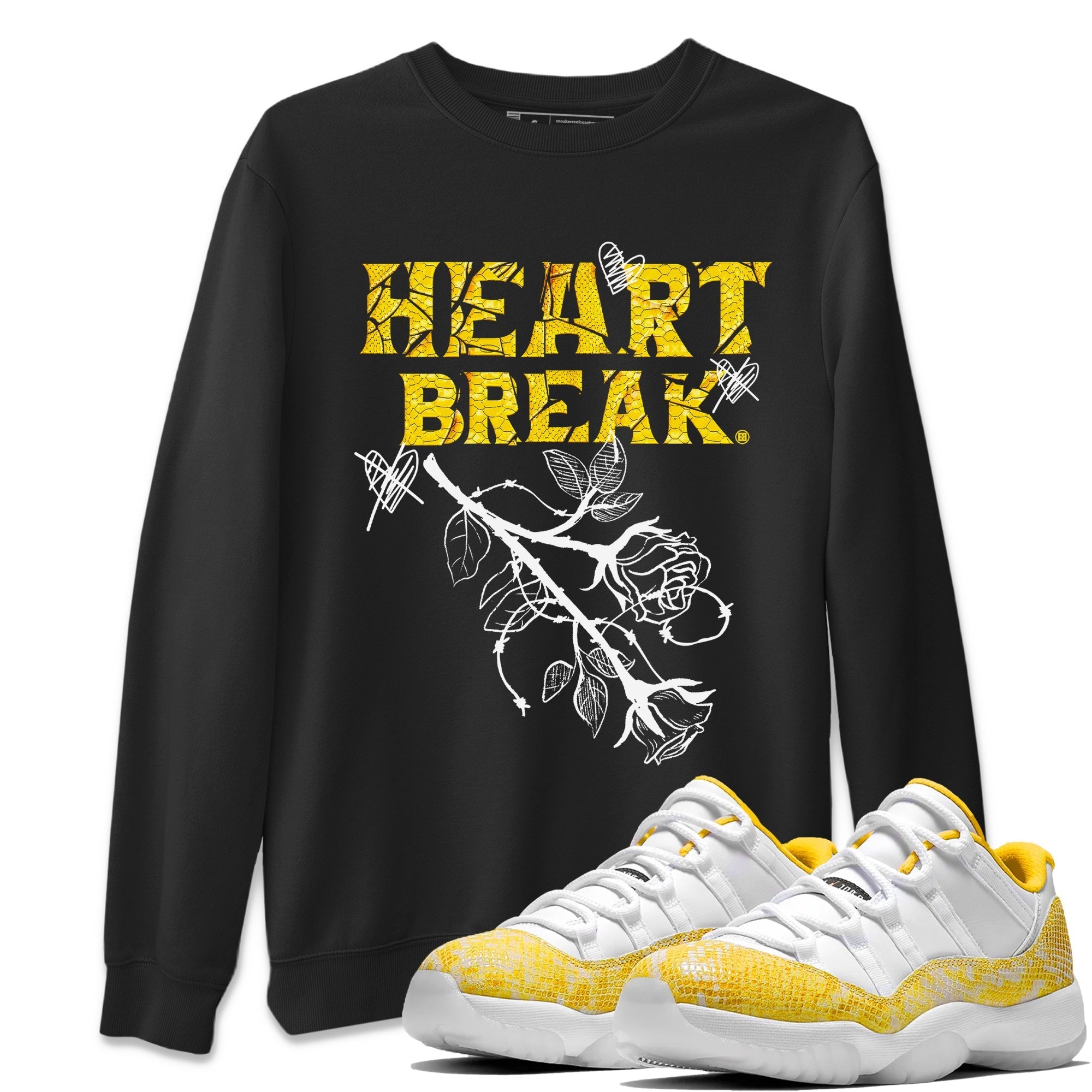 Heart Break Unisex Tops - Air Jordan 11 Yellow Python