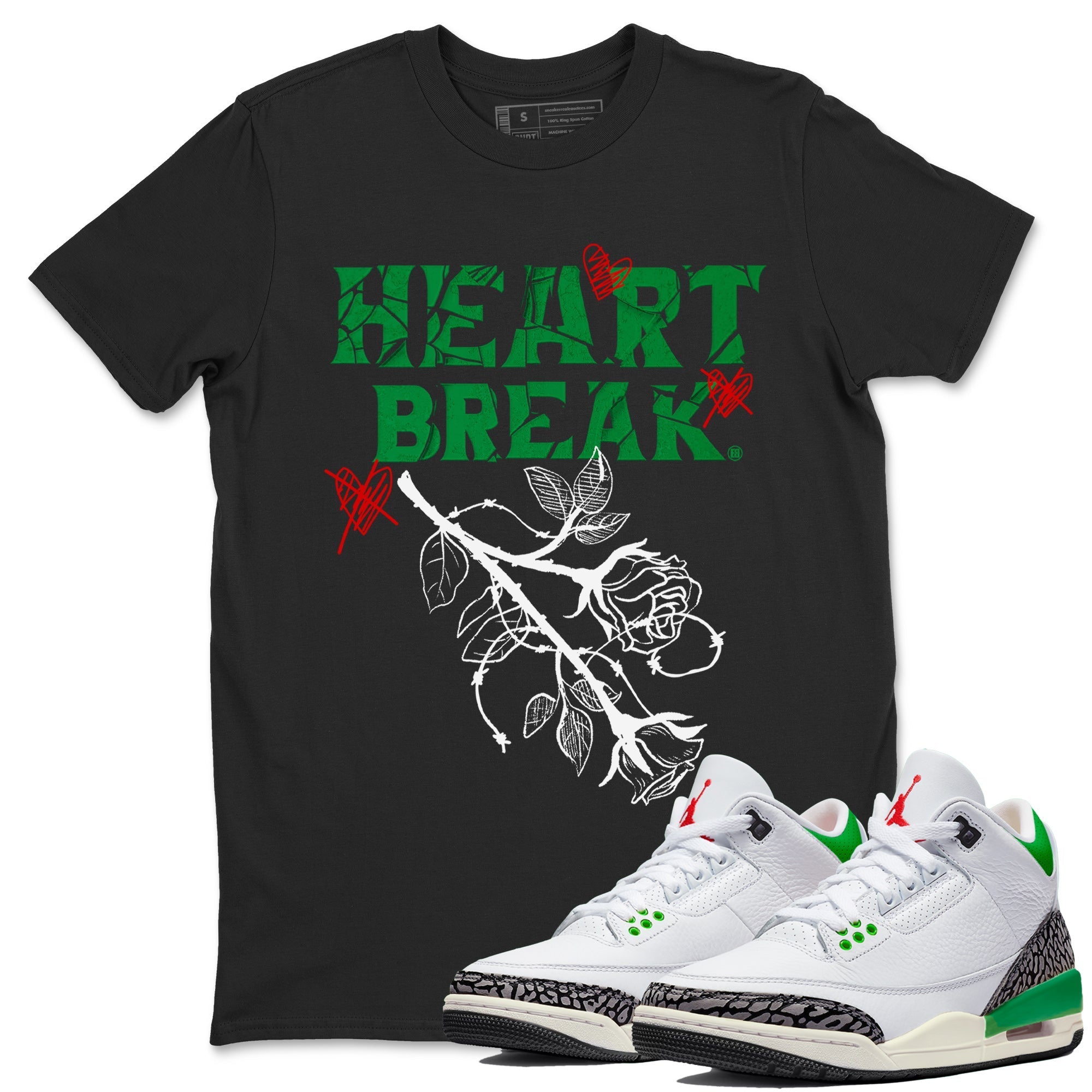 Heart Break Unisex Tops - Air Jordan 3 Lucky Green