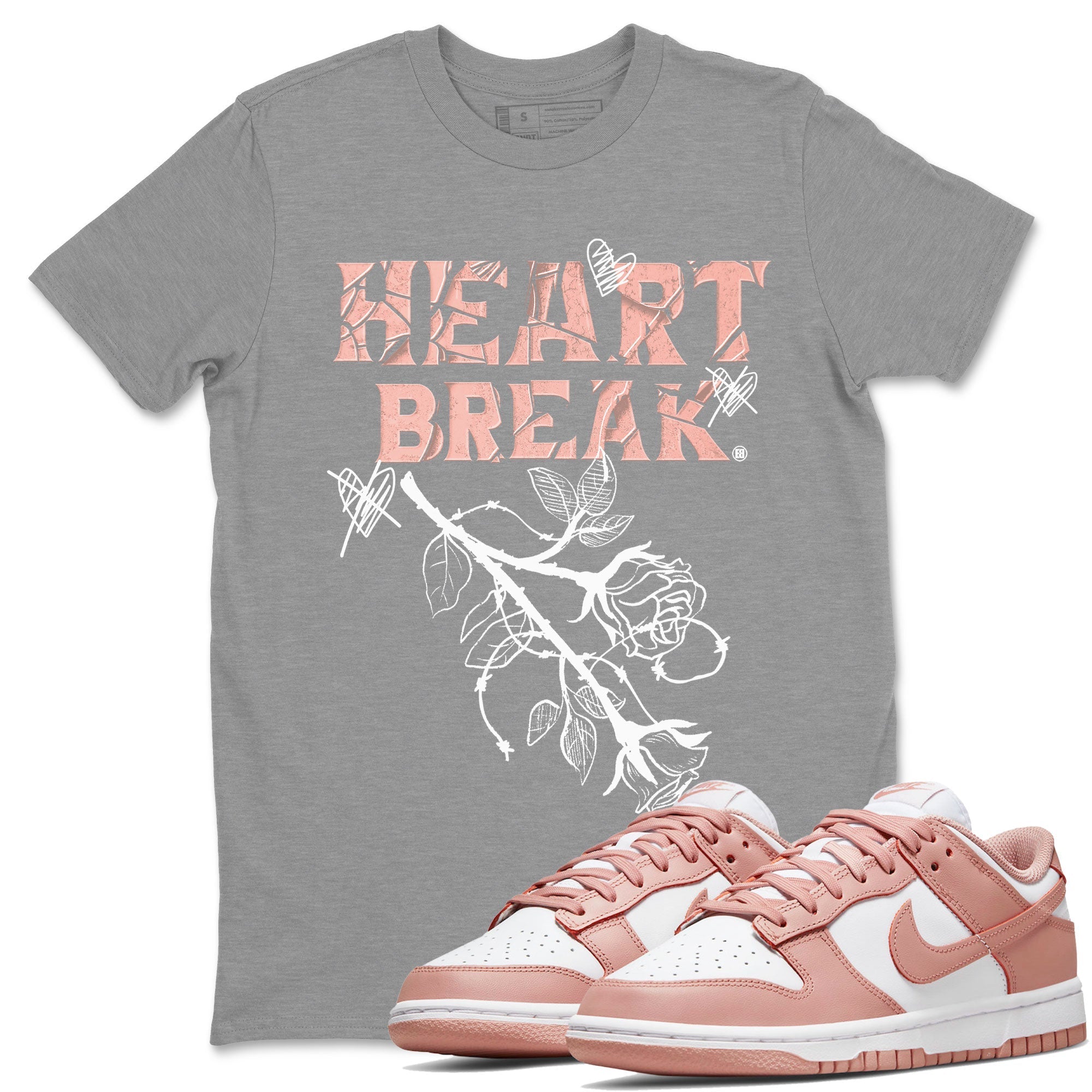 Heart Break snkmatch Tee - Dunk Rose Whisper