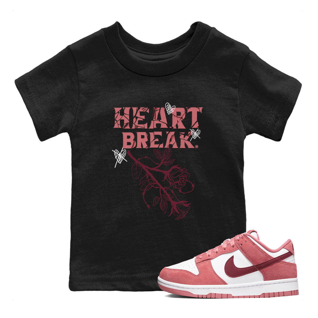 Heart Break snkmatch Tees Kids - Dunk Valentines Day 2024