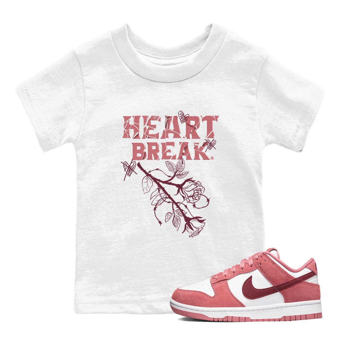 Heart Break snkmatch Tees Kids - Dunk Valentines Day 2024