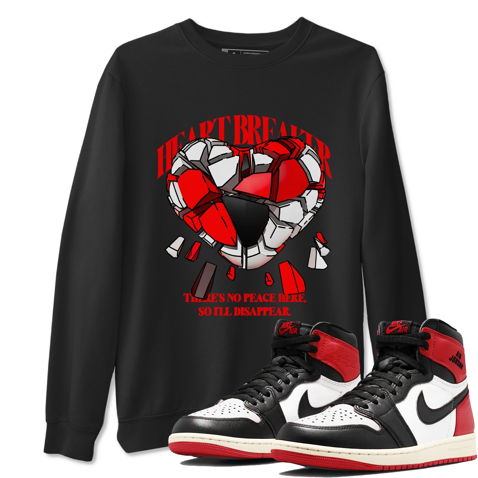Heart Breaker snkmatch Tees - Air Jordan 1 Black Toe Reimagined