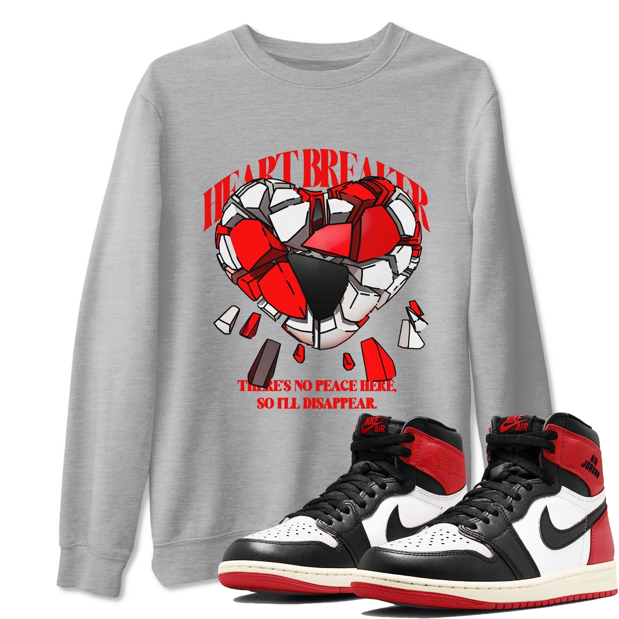 Heart Breaker snkmatch Tees - Air Jordan 1 Black Toe Reimagined