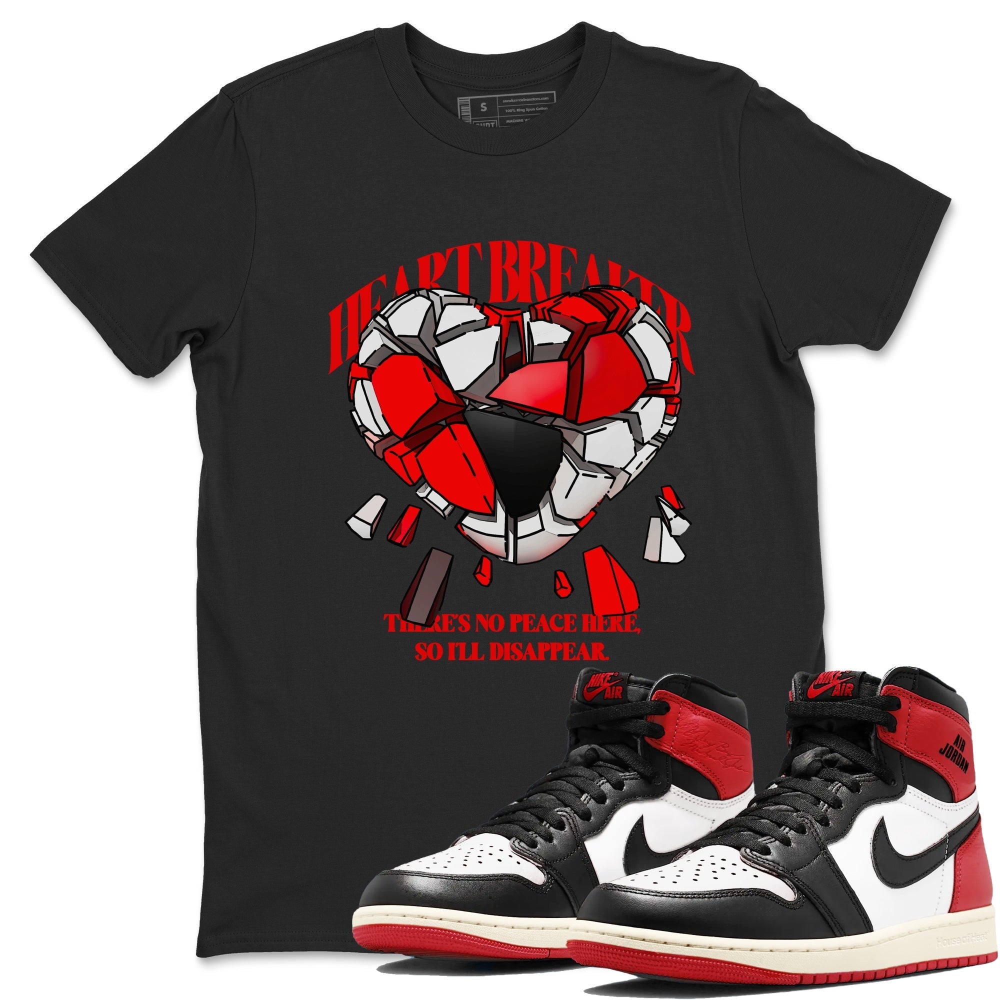 Heart Breaker snkmatch Tees - Air Jordan 1 Black Toe Reimagined