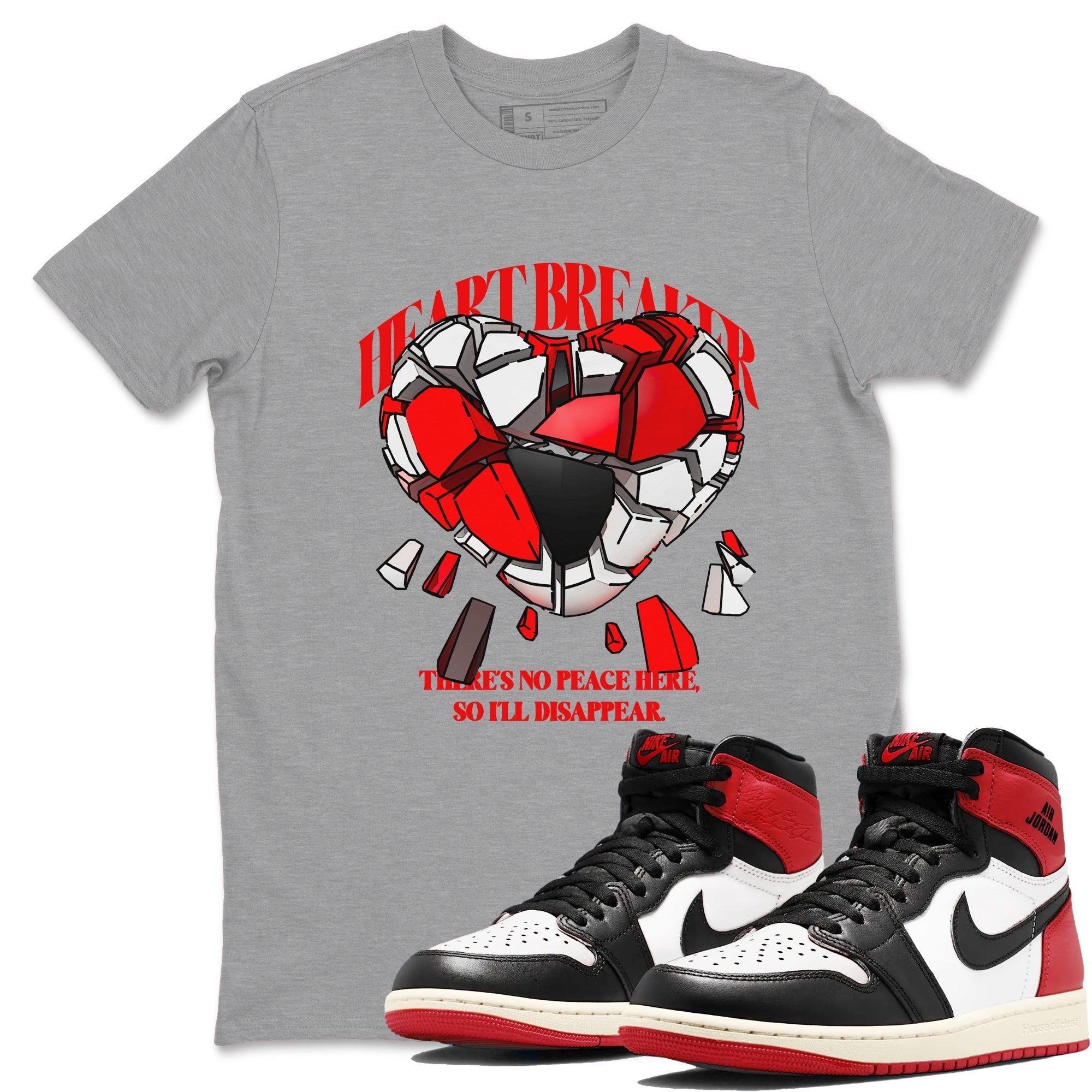 Heart Breaker snkmatch Tees - Air Jordan 1 Black Toe Reimagined