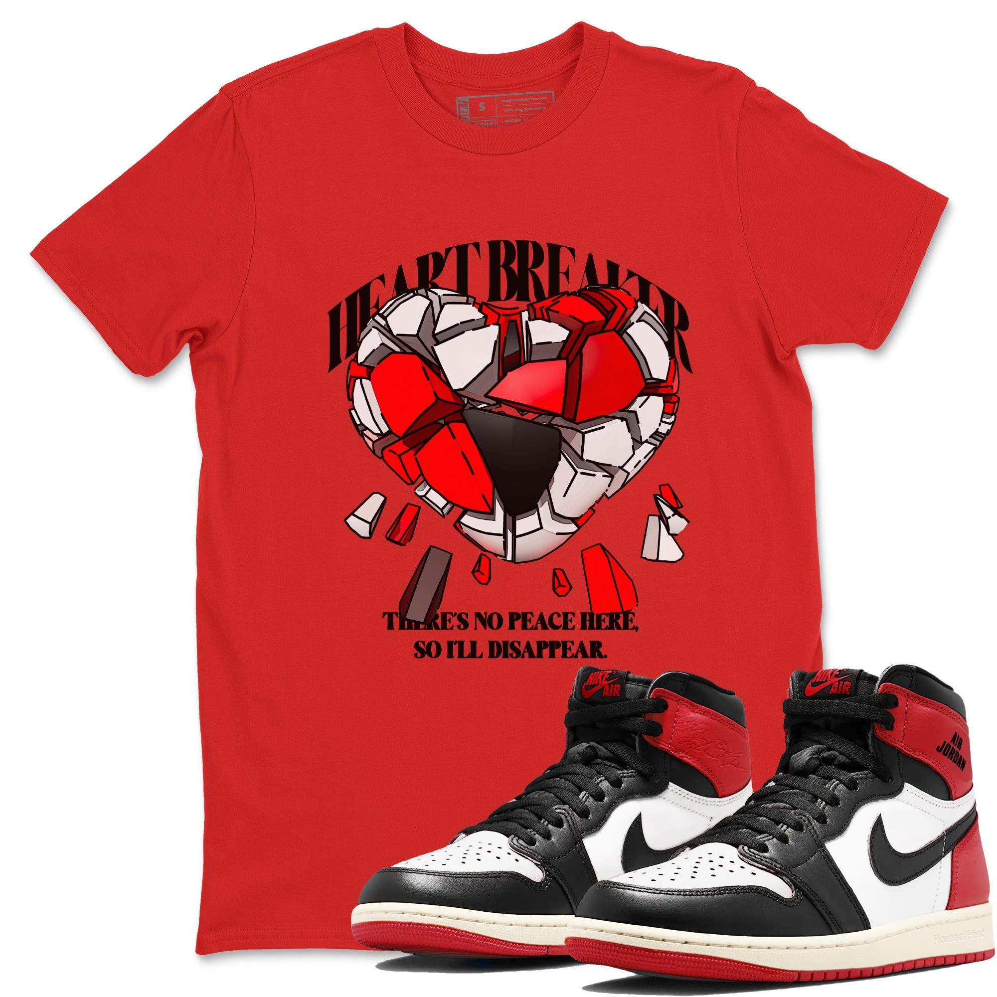 Heart Breaker snkmatch Tees - Air Jordan 1 Black Toe Reimagined